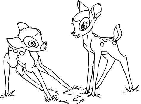 bambi pictures to colour|bambi and faline coloring pages.